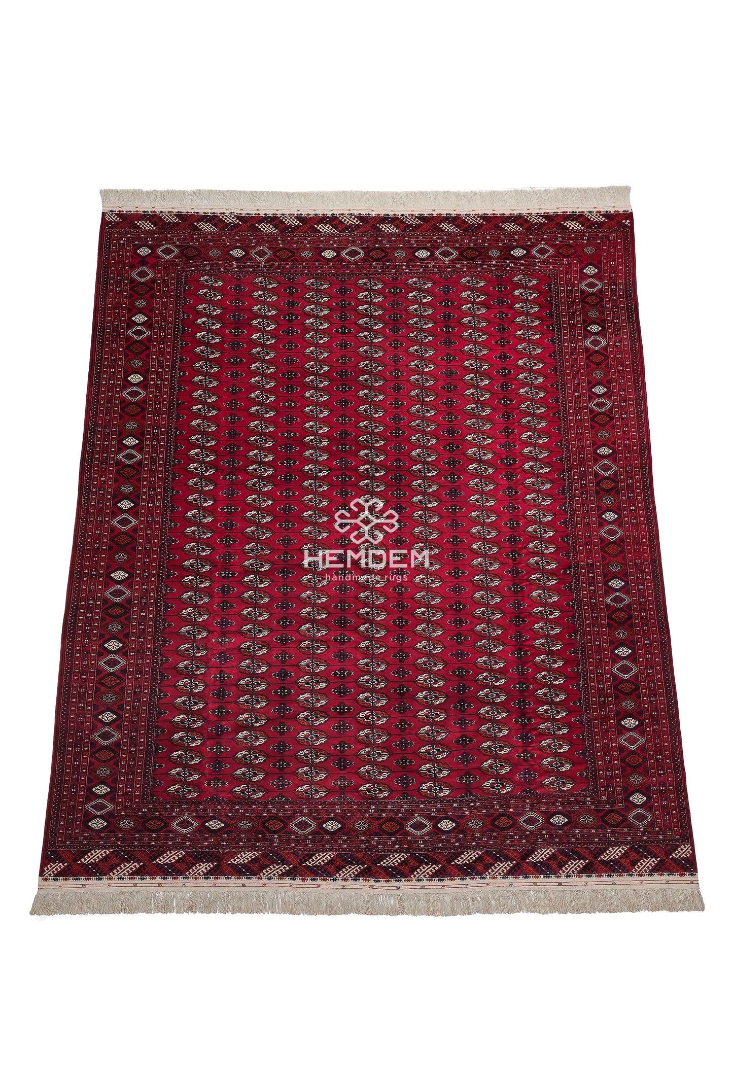 Türkmen Saray Ölçülerinde El Dokuma Yün Halı 400 x 480cm (13' x 19' ft) Kırmızı