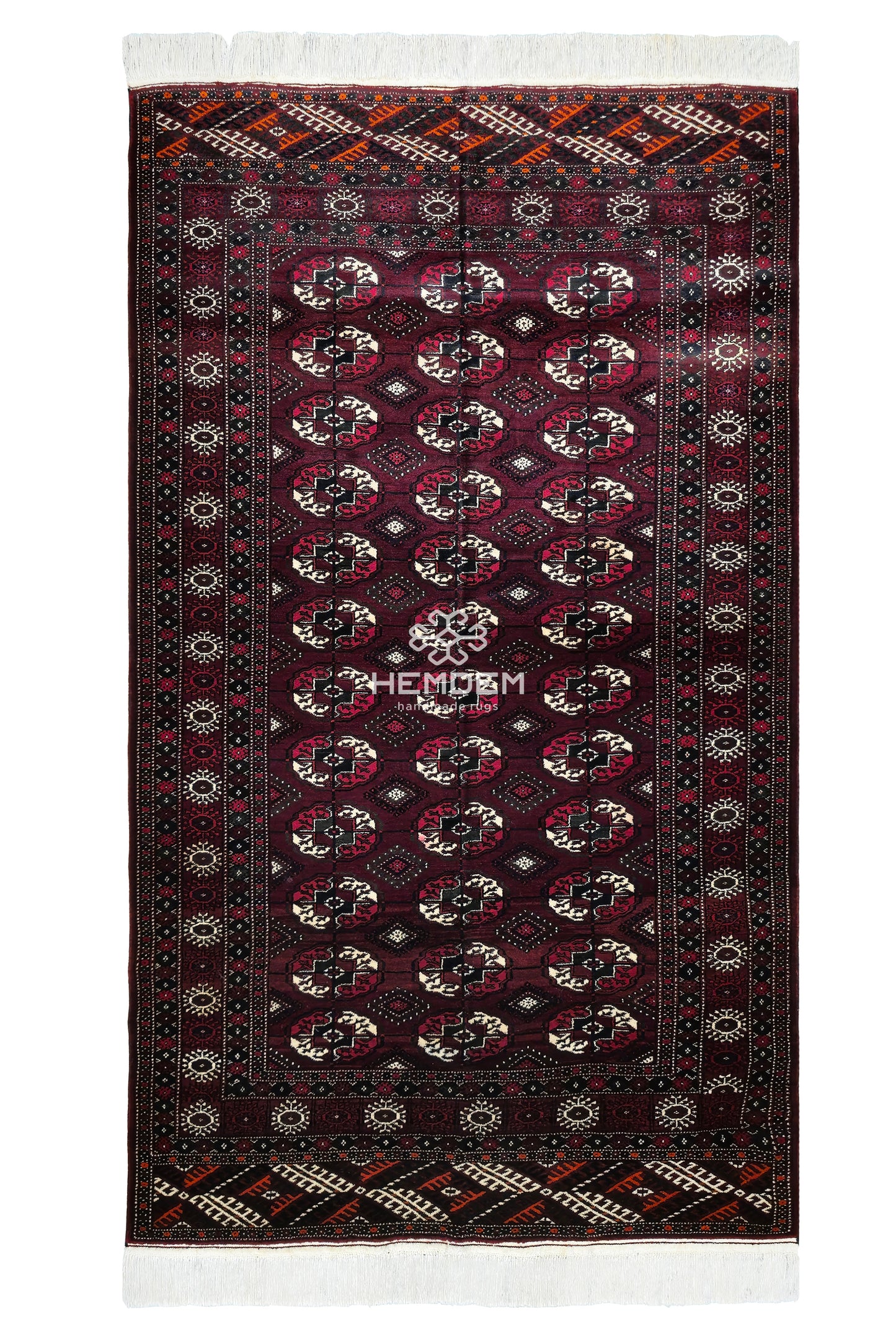 Turkmen Rug Antique Handknotted Wool Rug 135 x 230cm (4.5' x 8' ft) Red