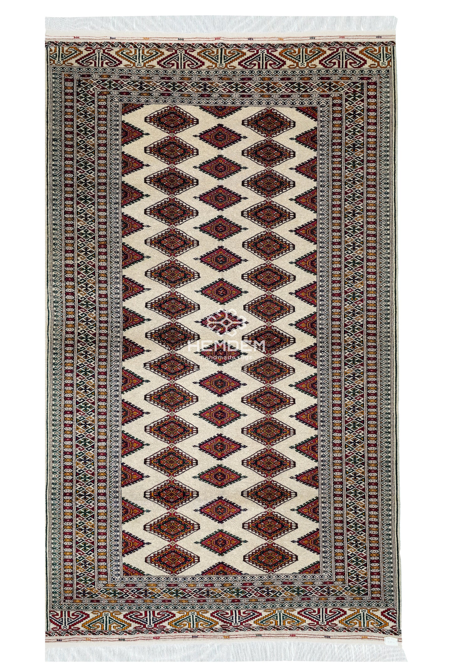 Turkmen Rug Yomut Handknotted Wool Rug 140 x 230cm (4.7' x 7.6' ft) Beige