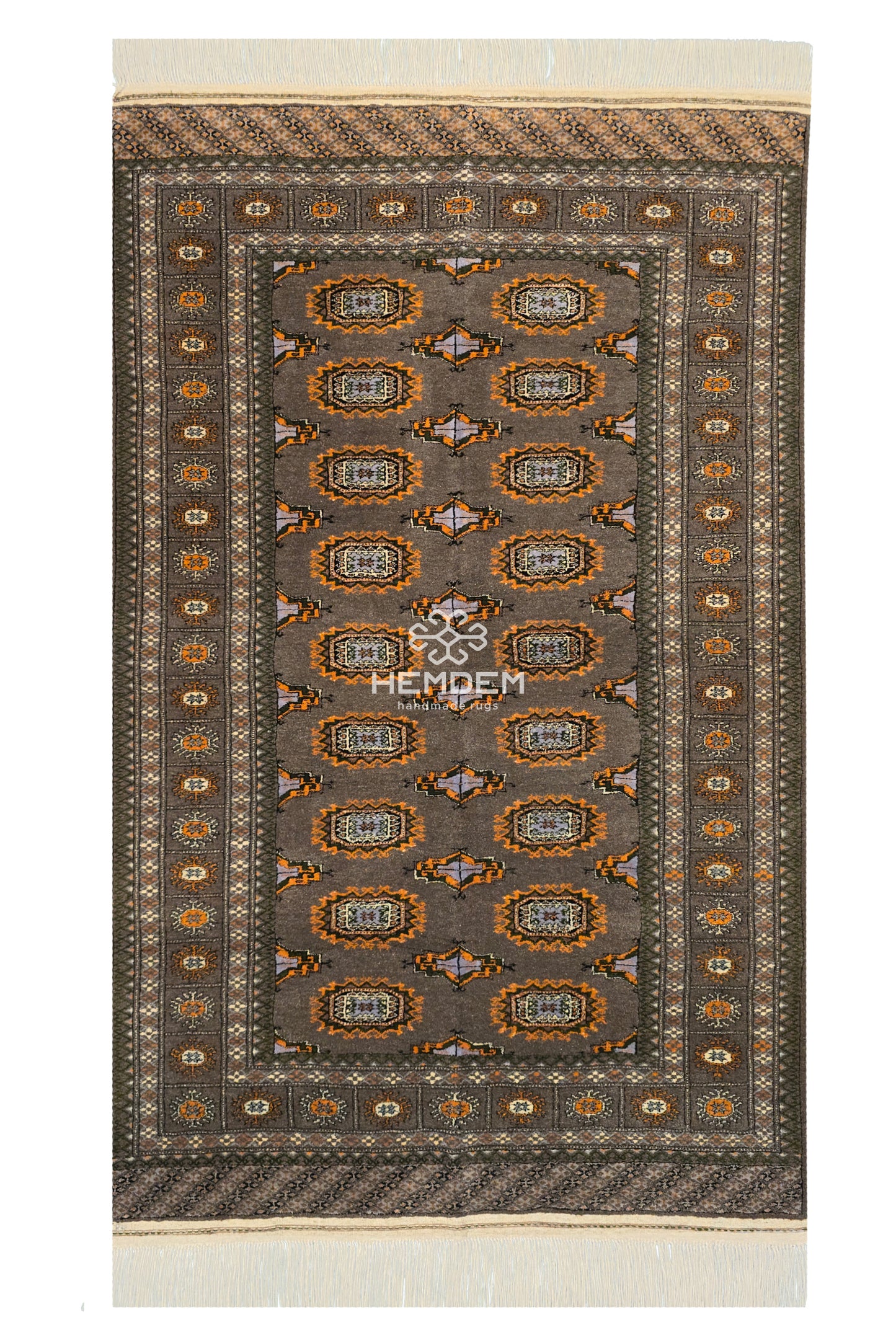 Turkmen Sarouk Rug Handknotted Wool Rug 111x 180cm (4' x 6' ft) Gray