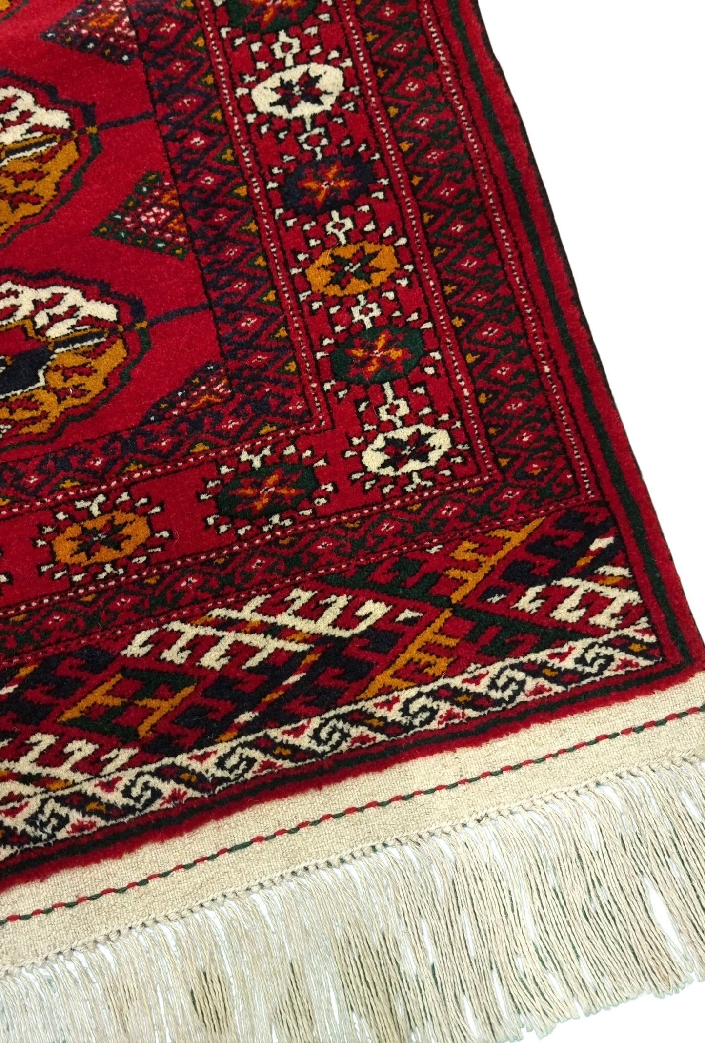 Handknotted Turkmen Rug Tekke Wool Rug 80 x 120 cm (3'x4' ft) Red