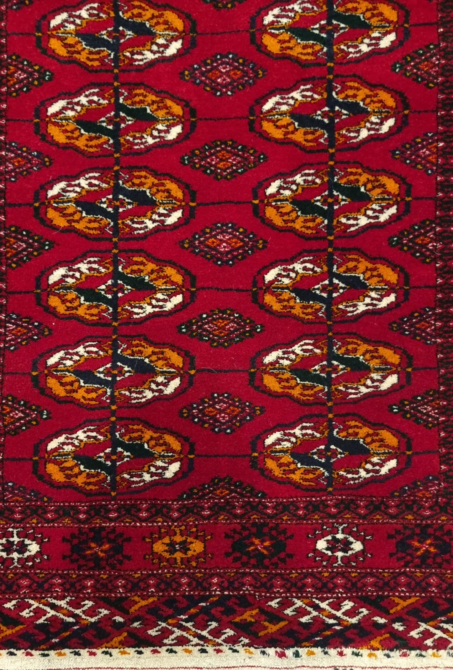 HandmadeTurkoman Rug Tekke Wool Rug 80 x 145 cm (3'x5' ft) Red