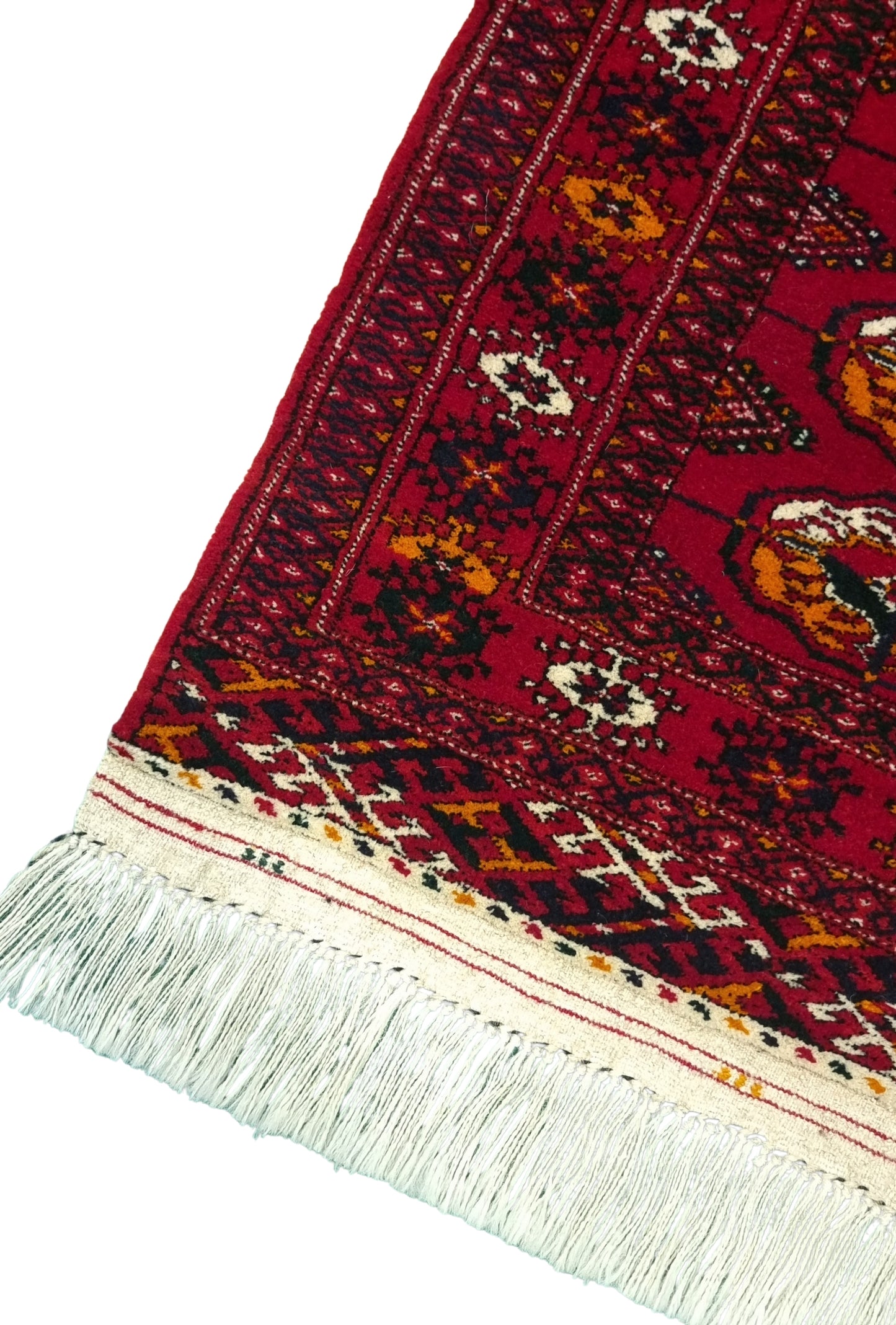 HandmadeTurkoman Rug Tekke Wool Rug 80 x 145 cm (3'x5' ft) Red