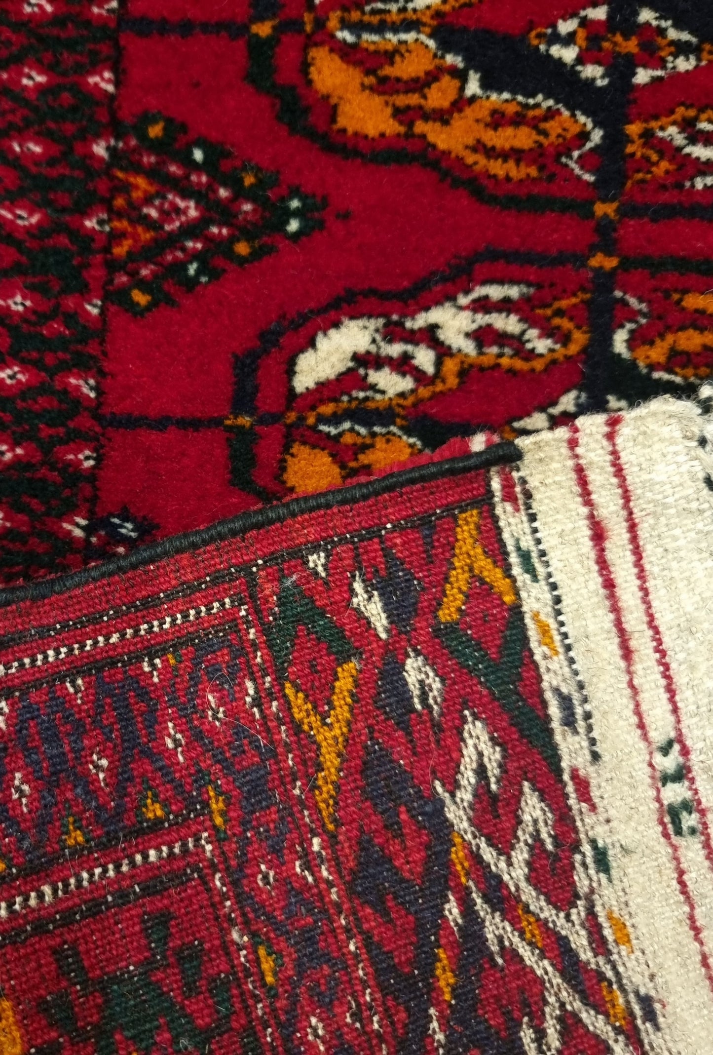 HandmadeTurkoman Rug Tekke Wool Rug 80 x 145 cm (3'x5' ft) Red