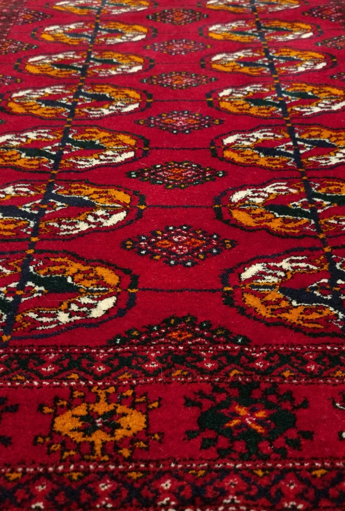 HandmadeTurkoman Rug Tekke Wool Rug 80 x 145 cm (3'x5' ft) Red