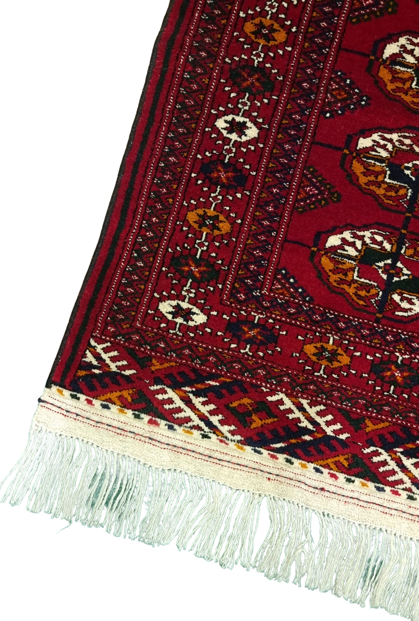 Handknotted Turkmen Rug Tekke Wool Rug 80 x 121 cm (3'x4' ft) Red