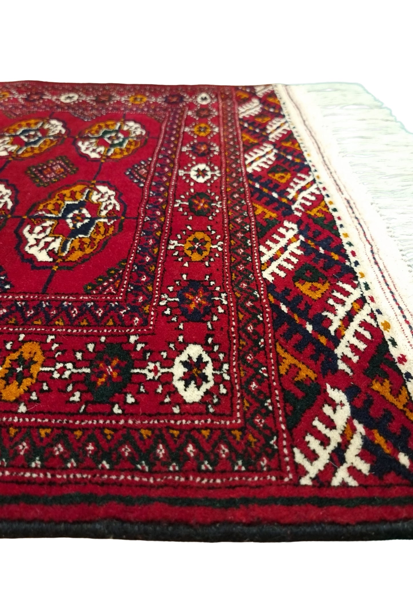 Handknotted Turkmen Rug Tekke Wool Rug 80 x 121 cm (3'x4' ft) Red