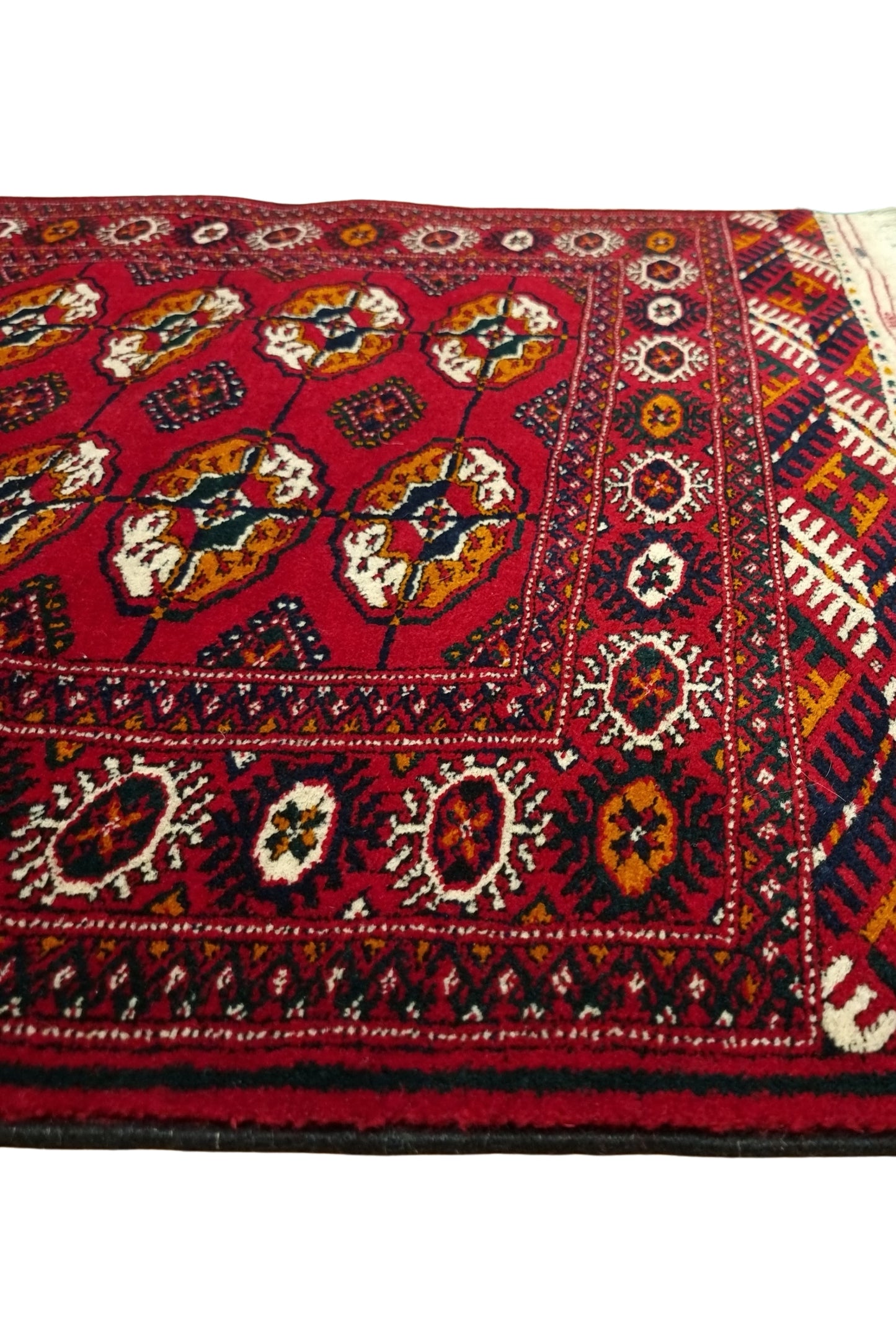 Handknotted Turkmen Rug Tekke Wool Rug 82 x 182 cm (3'x6' ft) Red