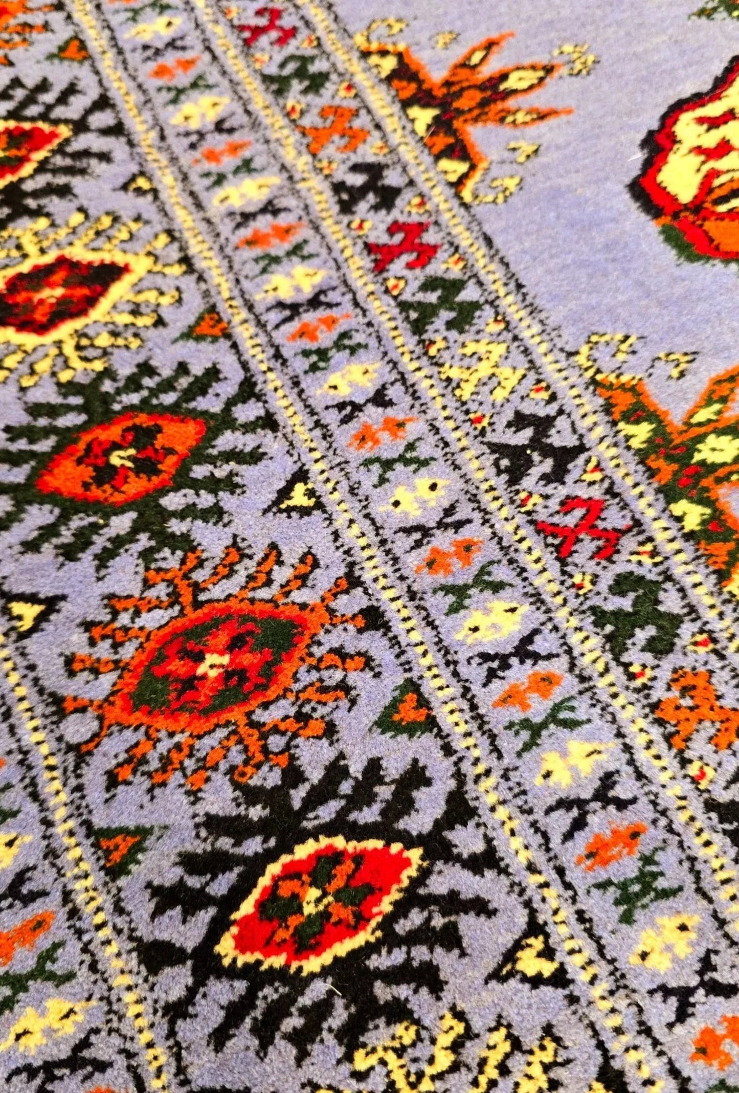 Turkoman Rug Handknotted Turkmenistan Wool Rug 125 x 215cm (4' x 7' ft) Blue
