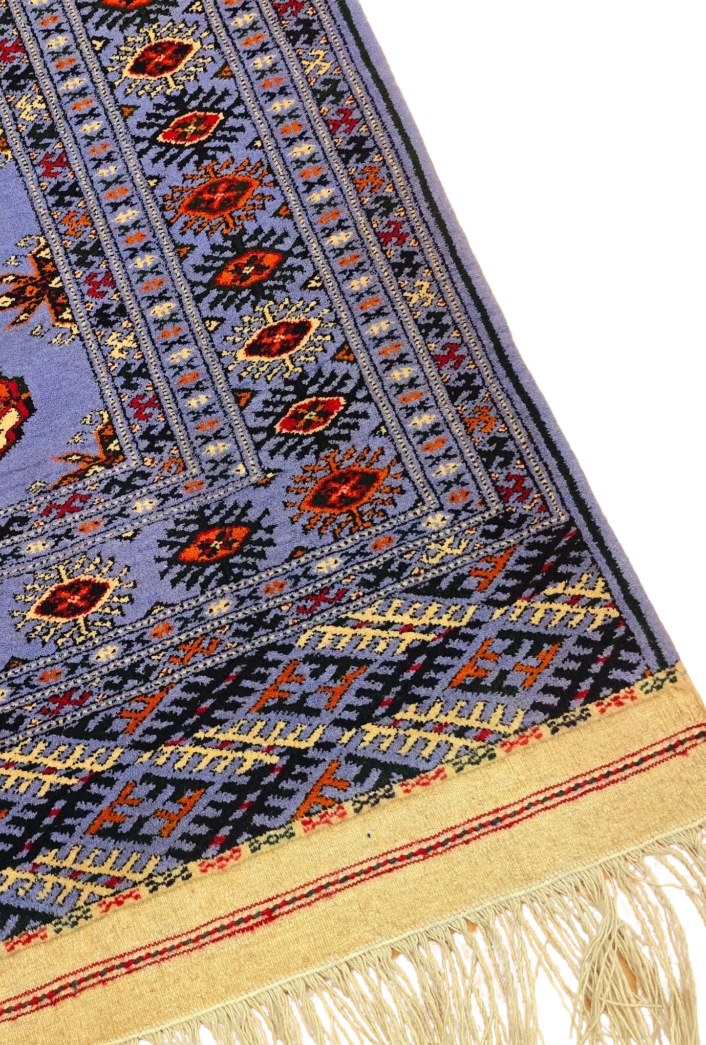 Turkoman Rug Handknotted Turkmenistan Wool Rug 125 x 215cm (4' x 7' ft) Blue