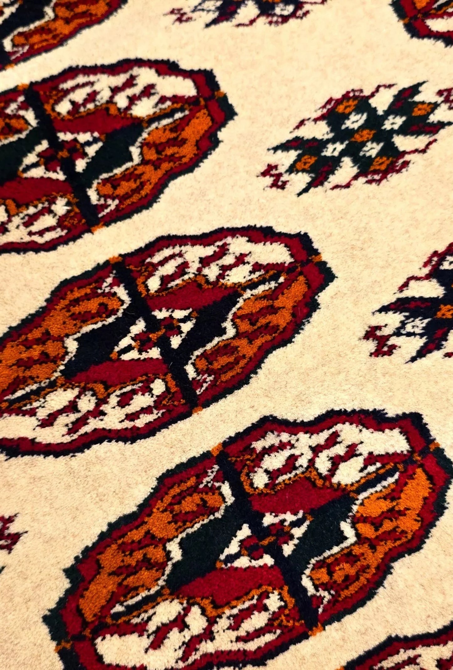 Türkmen Halısı El Dokuma Yün Halı 153 x 200cm (5' x 7' ft) Bej