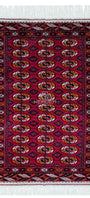 Handknotted Turkmen Rug Tekke Wool Rug 100 x 154 cm (3'x5' ft) Red