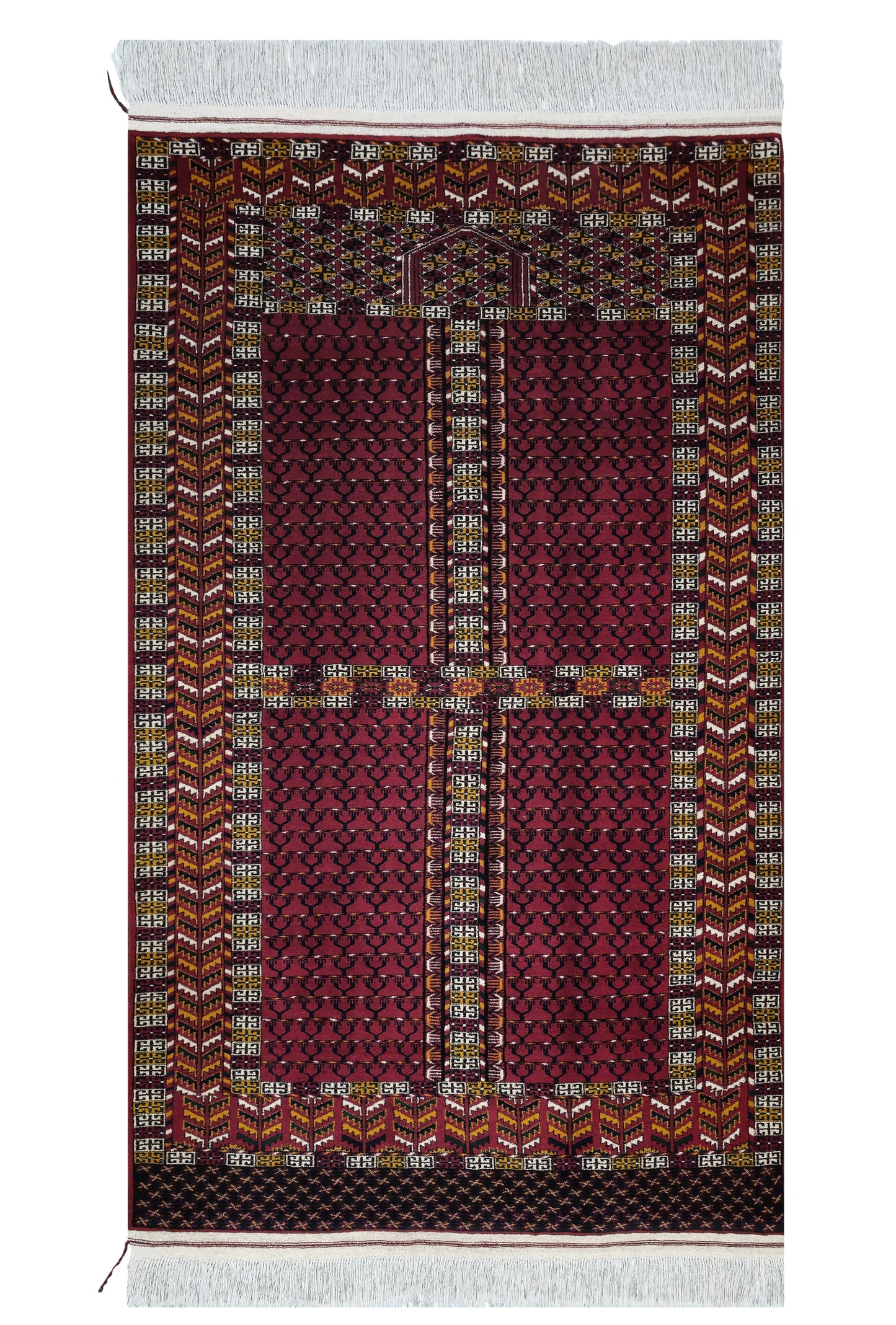 Ensi Tribal Rug Rare Design Wool Tribal Rug 125x200cm (4'x7' ft) Red