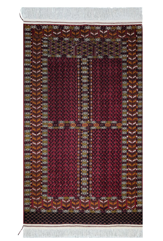 Ensi Tribal Rug Rare Design Wool Tribal Rug 125x200cm (4'x7' ft) Red