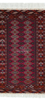 Rare Turkoman Yomut Kejebe Handknotted Wool Rug 132 x 210 cm (4.4' x 7' ft) Red