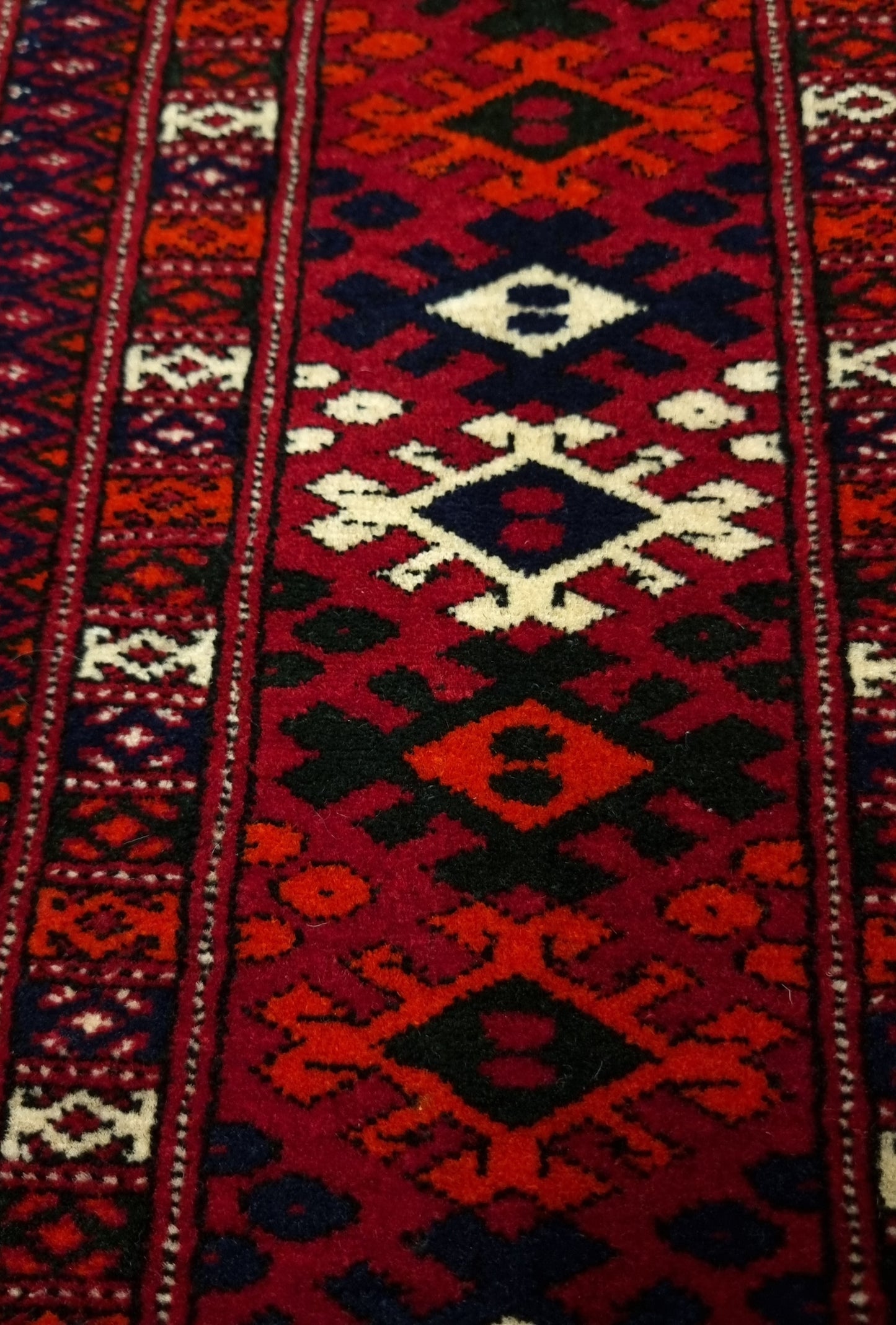 Rare Turkoman Yomut Kejebe Handknotted Wool Rug 132 x 210 cm (4.4' x 7' ft) Red