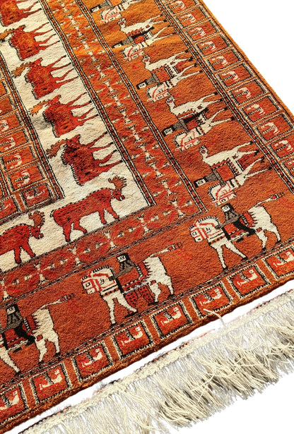 Pazyryk Rug with Organic Dyes 215 x 285cm (7' x 9.5') Peach