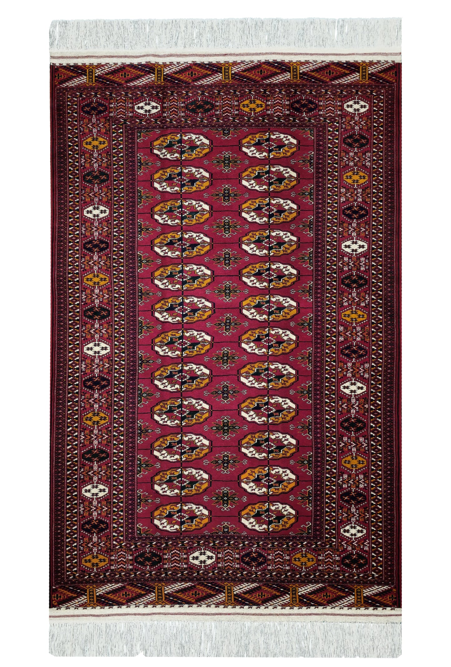 Bokhara Wool Handmade Luxury Oriental Area Rug 140 - 220cm(4'6 x 7'2 ft) Red