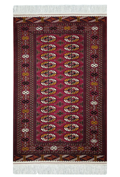 Bokhara Wool Handmade Luxury Oriental Area Rug 140 - 220cm(4'6 x 7'2 ft) Red