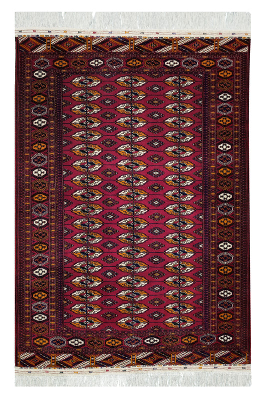 Tekke Wool Rug 100% Organic Dye 150x212 cm (5'x7' ft) Red