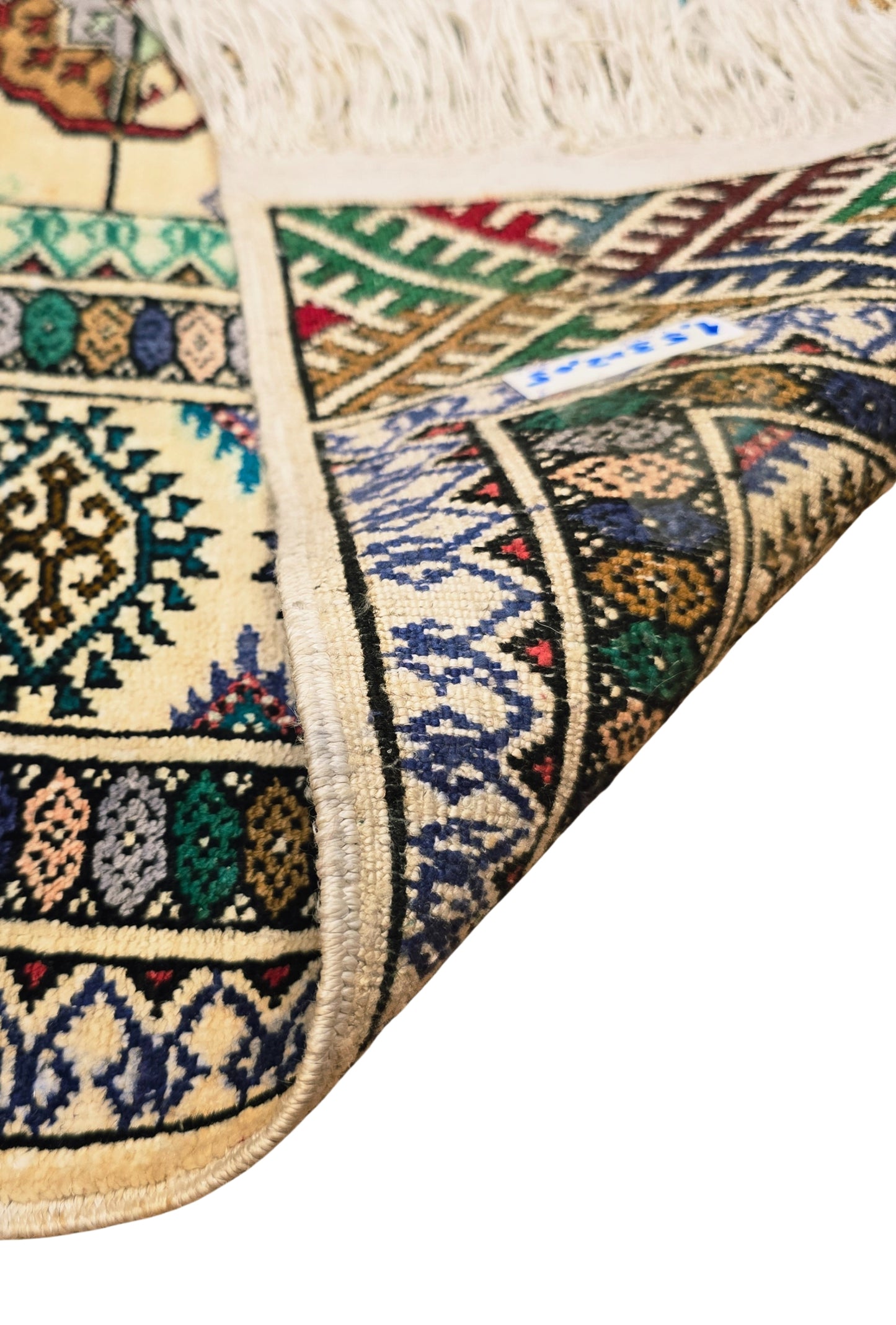 Handmade Turkoman Oriental Tekke Silk Rug 153 x 205 cm (5'x 7' ft) Beige