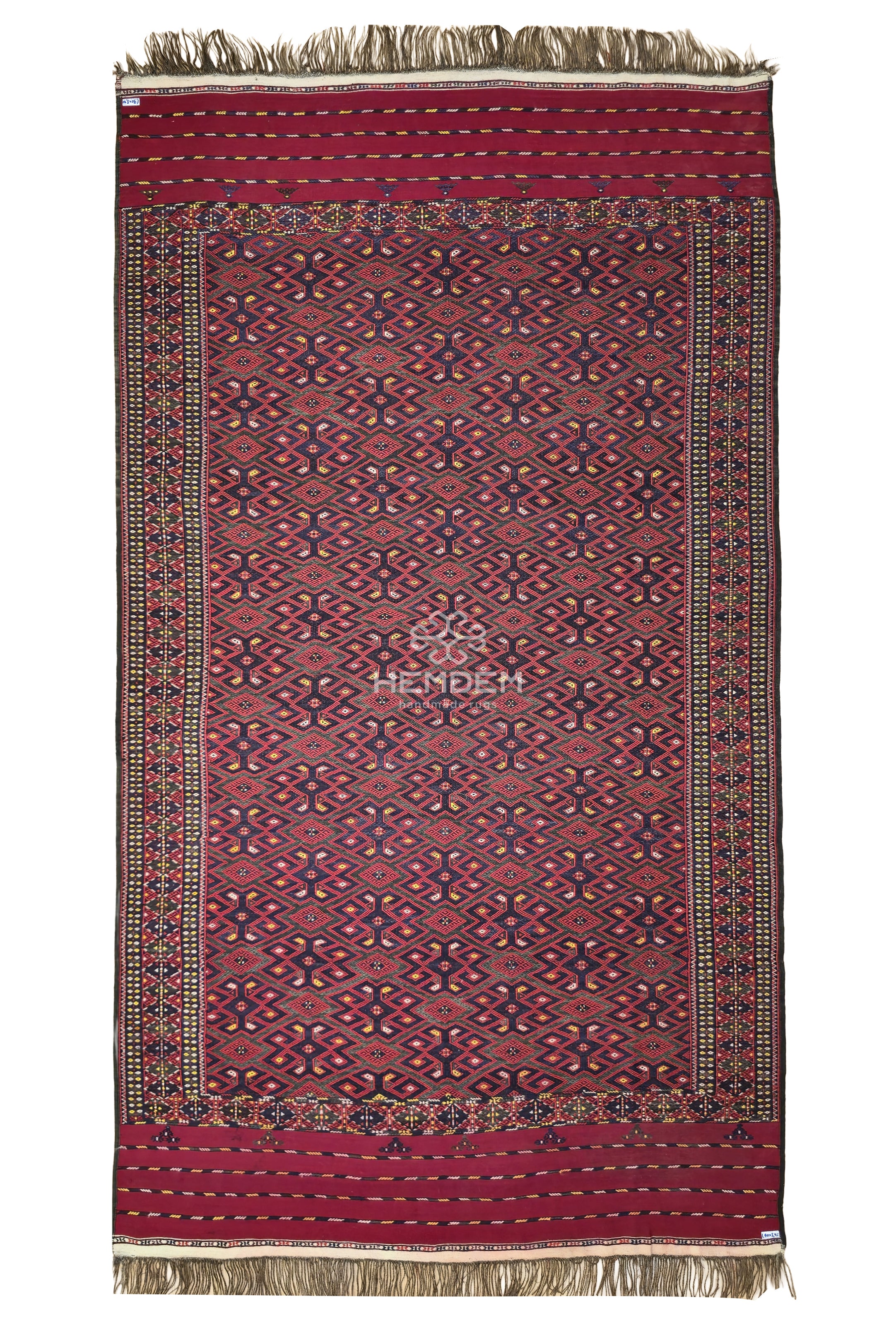 Vintage Yomut Kilim Rug 6x11 ft – Handmade Turkoman Flatweave Wool