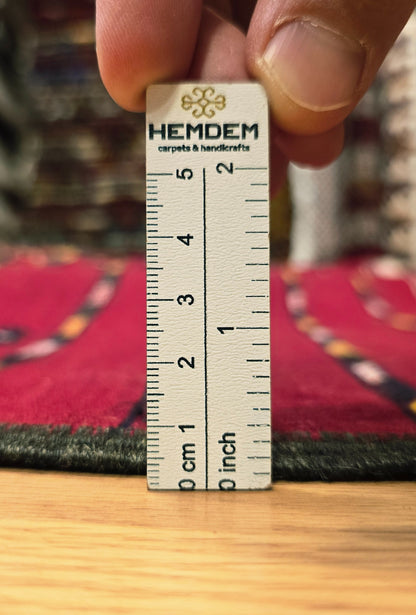 Handmade Vintage Turkoman Yomut Kilim Rug Flatweave 190 x 345cm (6' x 11' ft) Red