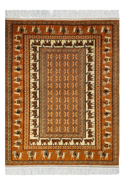 Pazyryk Rug with Organic Dyes 215 x 285cm (7' x 9.5') Peach