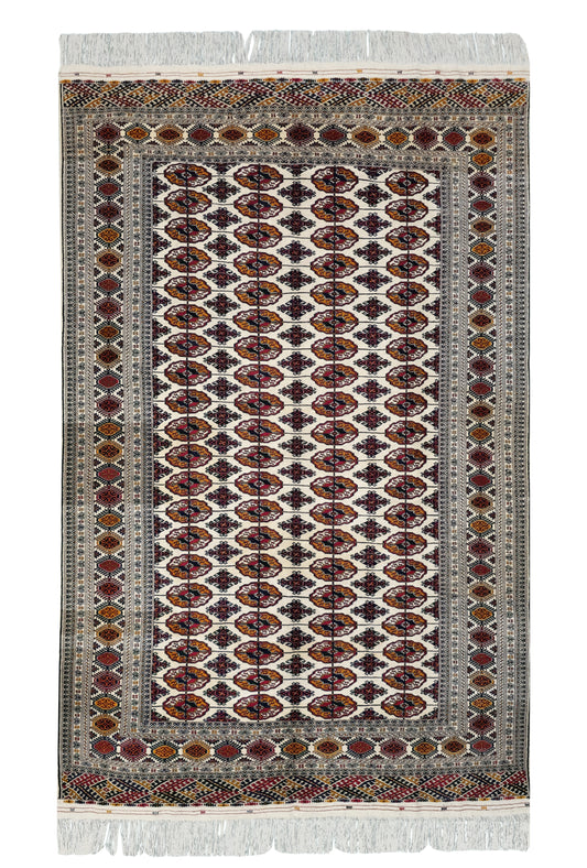Tekke Wool Oriental Bokhara Rug 200 x 310 cm (7'x10' ft) Beige