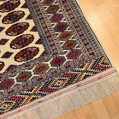Turkmen Tekke Wool Rug 150x200 cm (5' x 7' ft) Beige