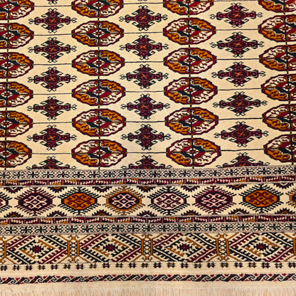 Turkoman Tekke Square Wool Rug 200 x 200cm (7' x 7' ft) Beige