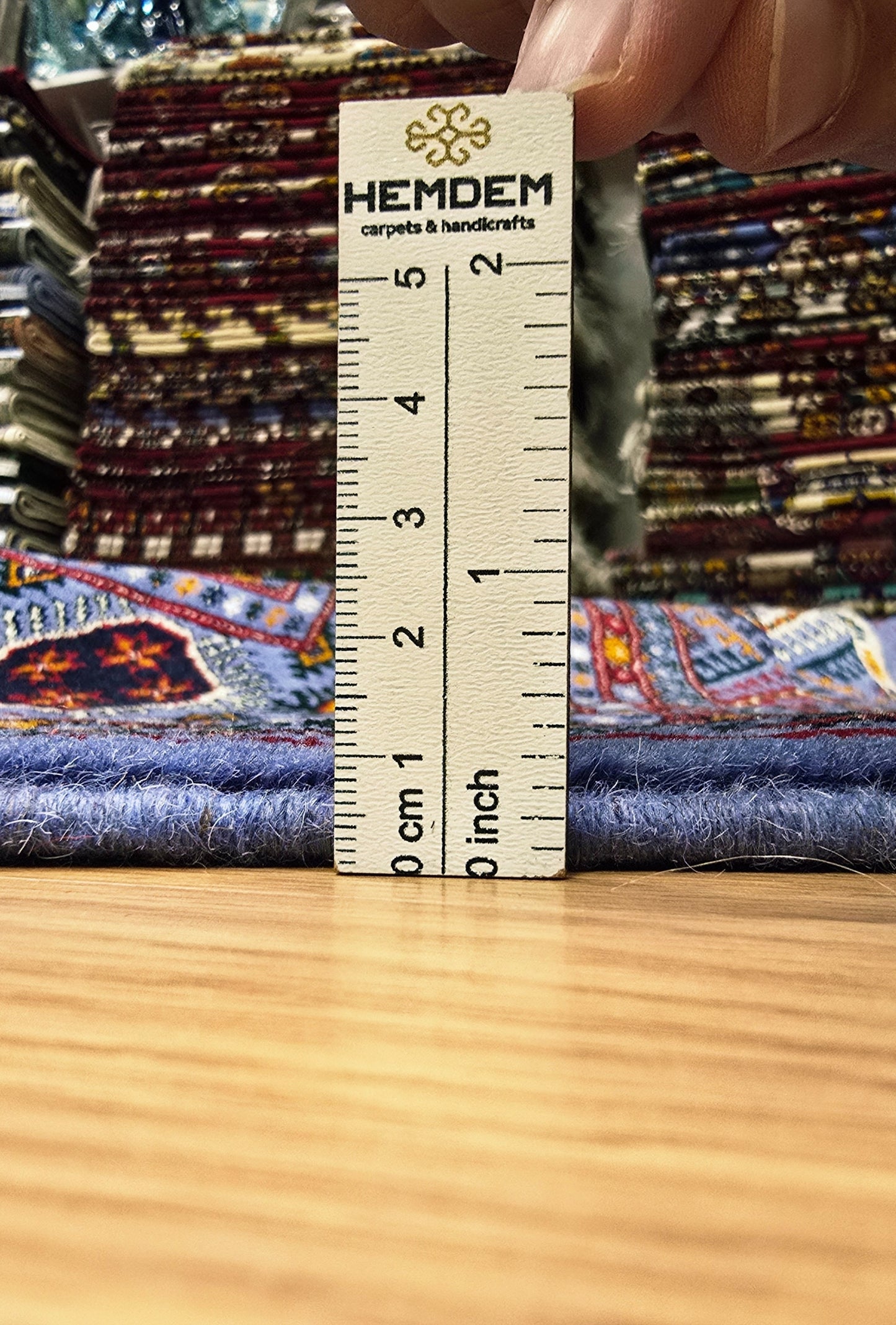 Authentic Handknotted Teke Wool Rug 205 x 305 cm (7' x 10' ft) Blue