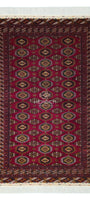 Rare Turkoman Yomut Kepse Eagle Gul Handknotted Wool Rug 207 x 310cm (7x10 ft) Red