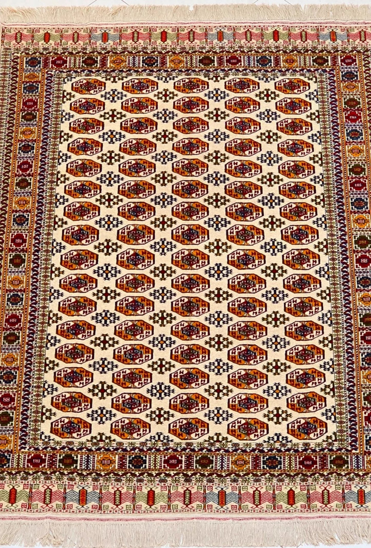 Antique Design Tauk Nuska Kizil Ayak Handknotted Wool Rug 200x300cm (7' x 10' ft) Beige