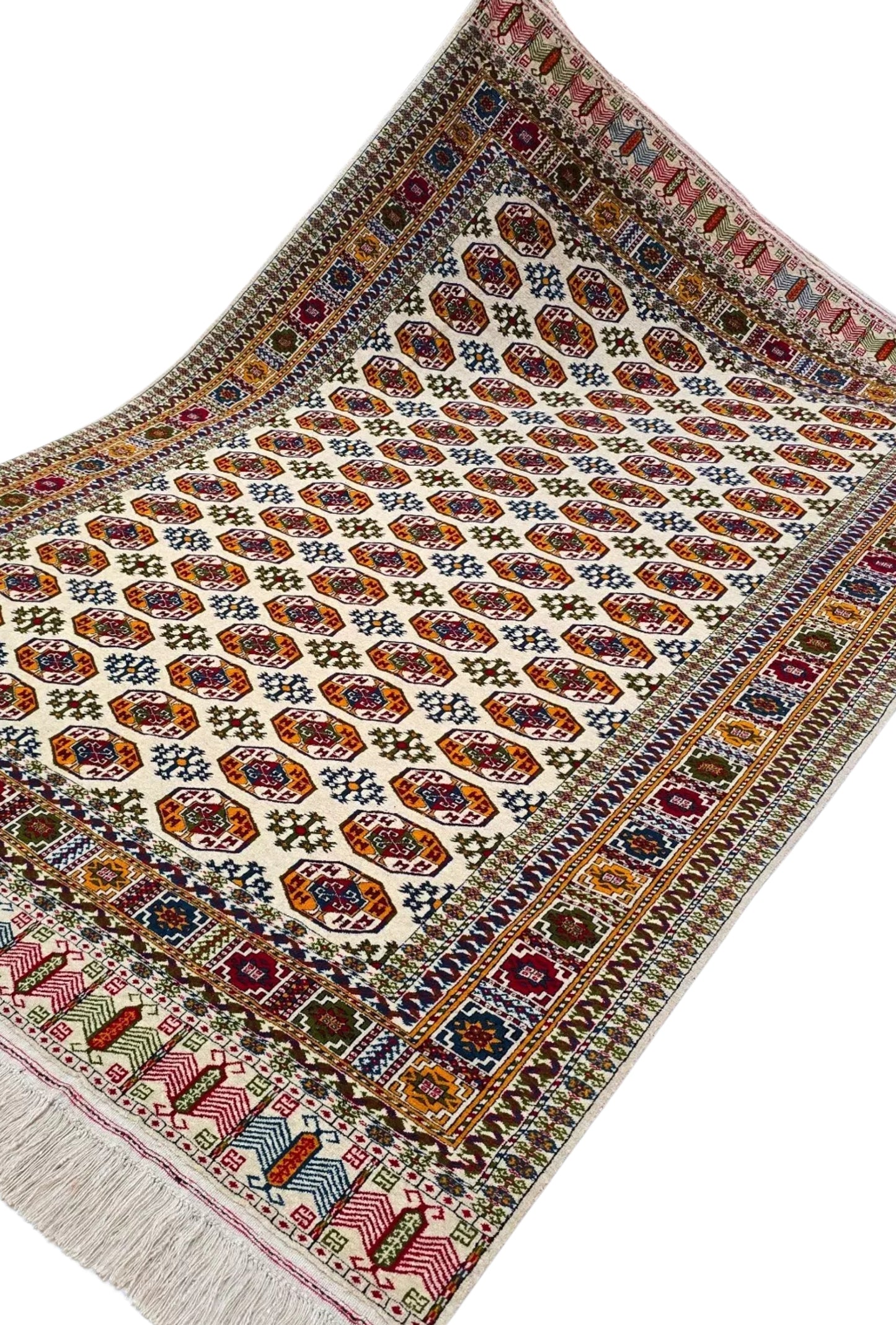 Antique Design Tauk Nuska Kizil Ayak Handknotted Wool Rug 200x300cm (7' x 10' ft) Beige
