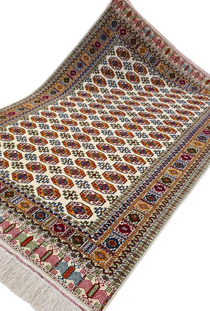Antique Design Tauk Nuska Kizil Ayak Handknotted Wool Rug 200x300cm (7' x 10' ft) Beige