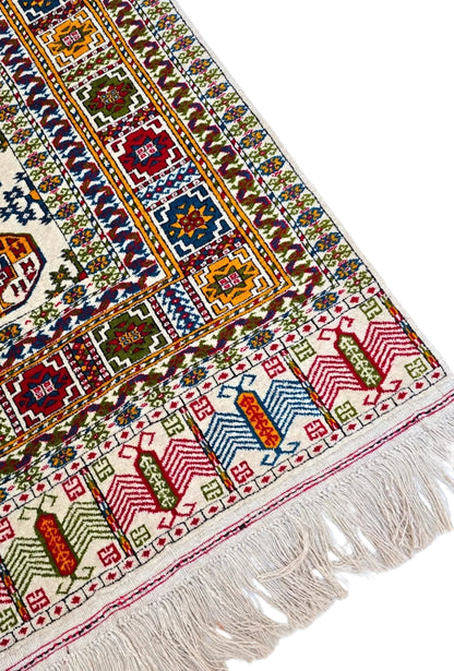 Antique Design Tauk Nuska Kizil Ayak Handknotted Wool Rug 200x300cm (7' x 10' ft) Beige