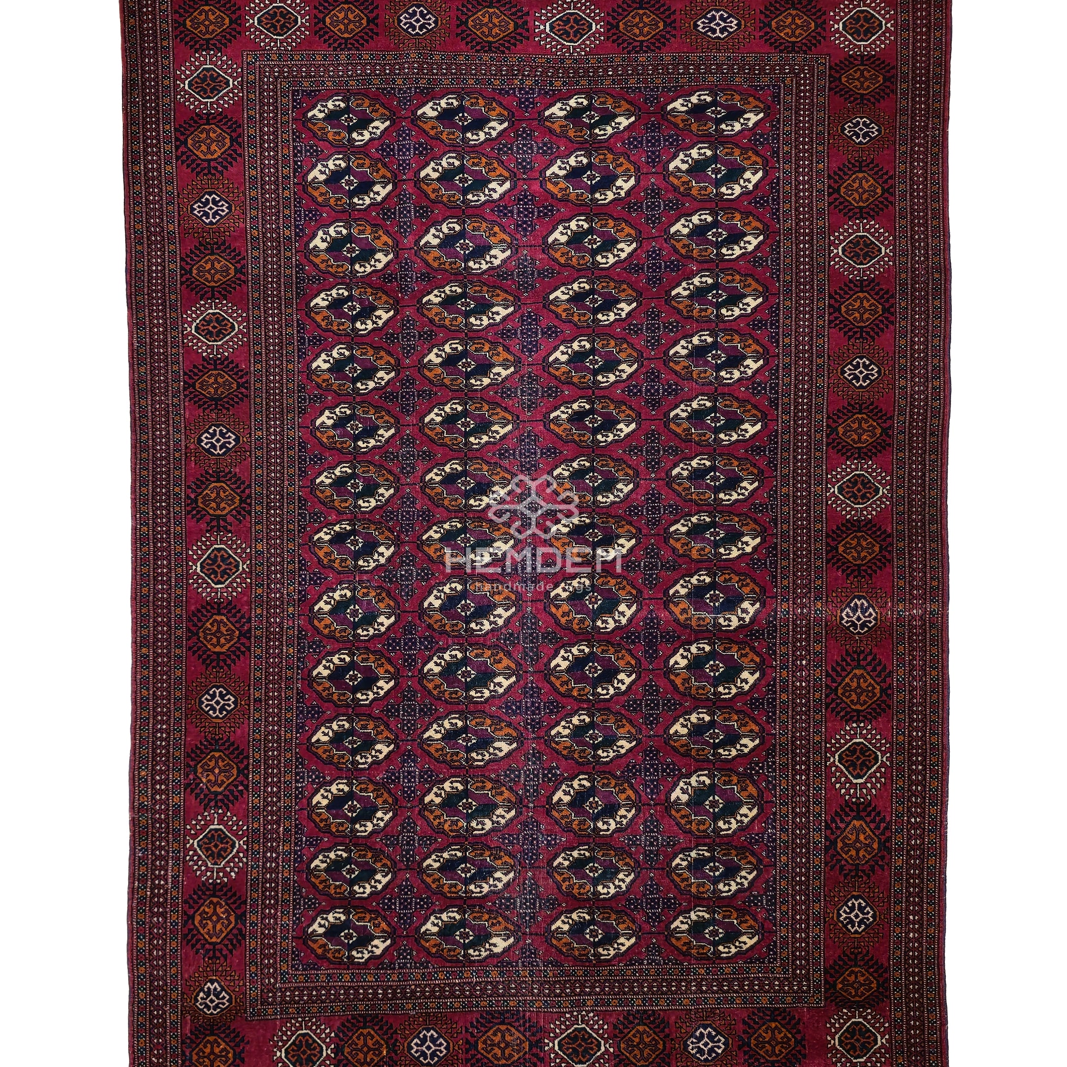 Turkmen Rug Antique Handknotted Wool Rug 155 x 250cm (5' x 8' ft) Red