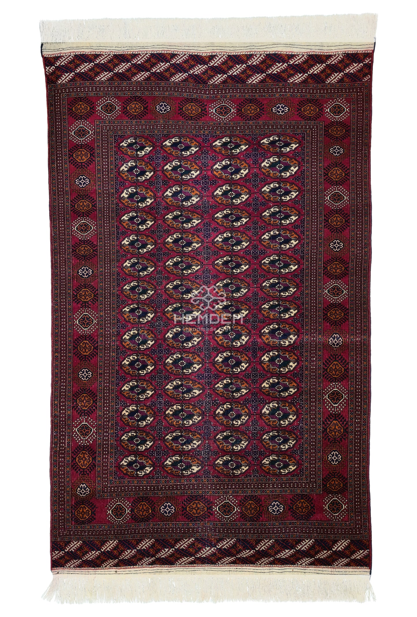 Turkmen Rug Antique Handknotted Wool Rug 155 x 250cm (5' x 8' ft) Red
