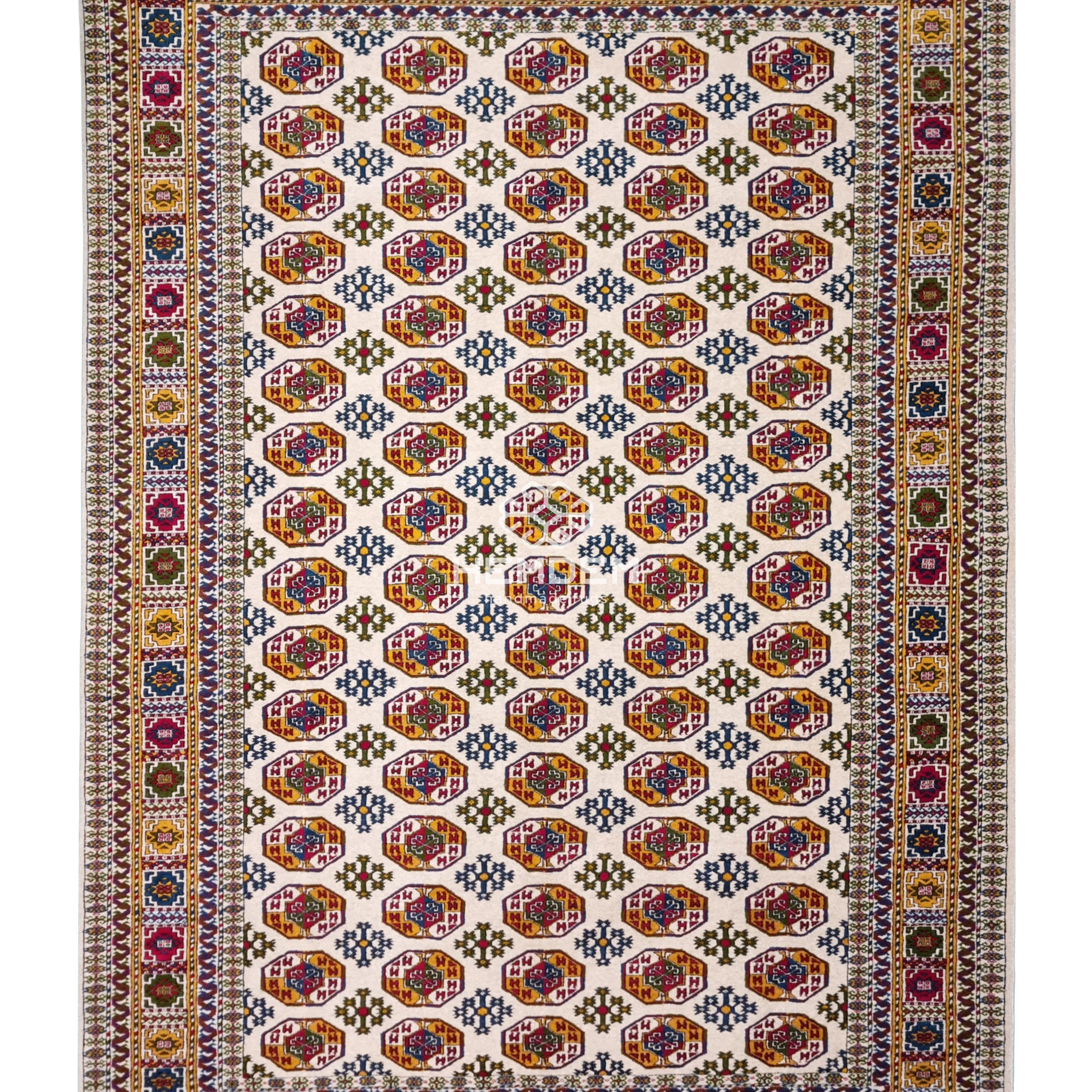 Antique Design Tauk Nuska Kizil Ayak Handknotted Wool Rug 200x300cm (7' x 10' ft) Beige