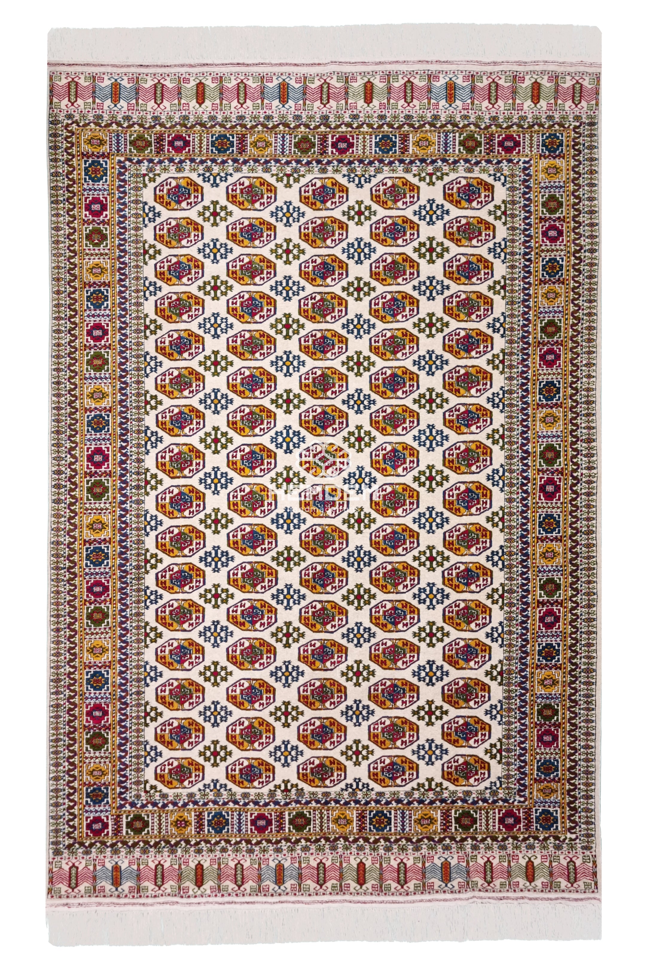 Antique Design Tauk Nuska Kizil Ayak Handknotted Wool Rug 200x300cm (7' x 10' ft) Beige