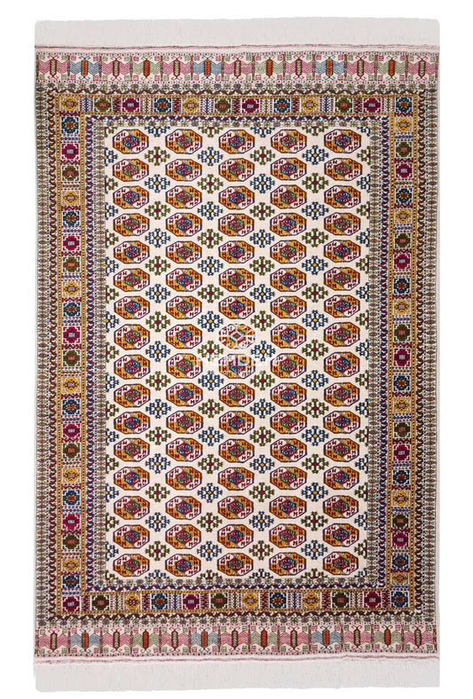 Antique Design Tauk Nuska Kizil Ayak Handknotted Wool Rug 200x300cm (7' x 10' ft) Beige