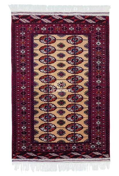 Tekke Wool Authentic Rug 96 x 143 cm (3'x5' ft) Beige