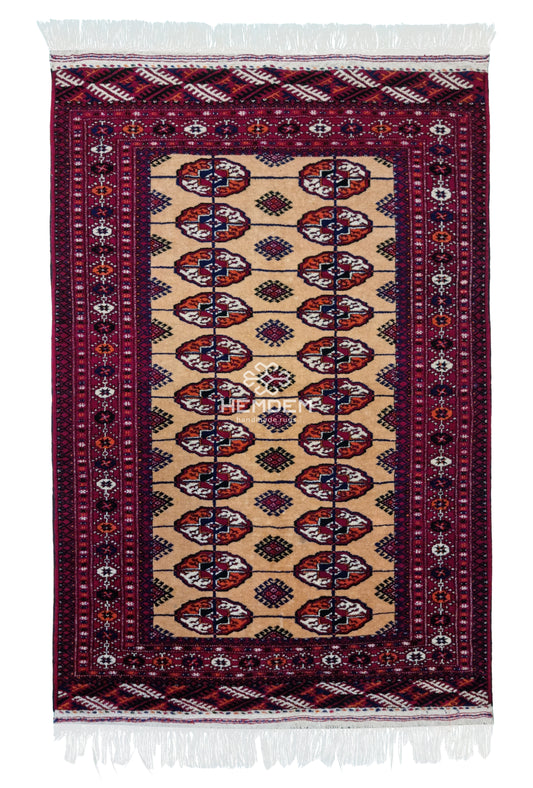 Tekke Wool Authentic Rug 96 x 143 cm (3'x5' ft) Beige