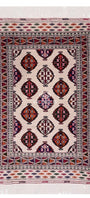 Turkoman Chaodor Oertmen Wool Rug 84x124 cm (3'x4' ft) Beige
