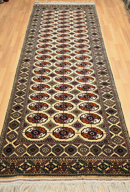 Handmade Hallway Rug Oriental Wool Corridor Carpet Runner Rug 125x340 cm (4'x11' ft) Beige