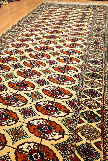 Handmade Hallway Rug Oriental Wool Corridor Carpet Runner Rug 125x340 cm (4'x11' ft) Beige