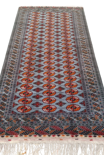 Bokhara Rug Handmade Tekke Tribal 150 x 300cm (5' x 10' ft) Blue