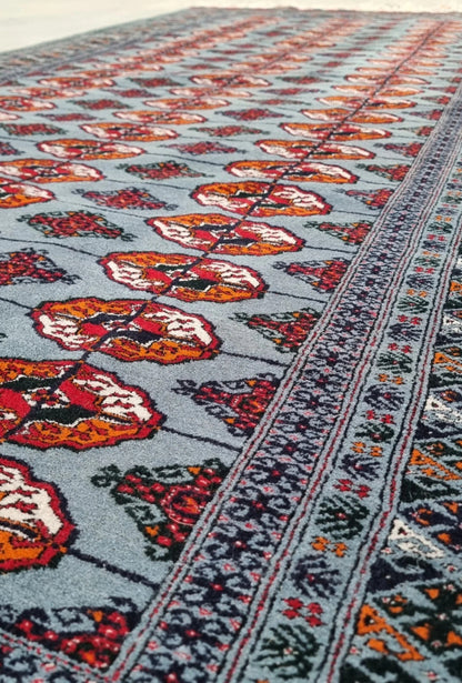 Bokhara Rug Handmade Tekke Tribal 150 x 300cm (5' x 10' ft) Blue