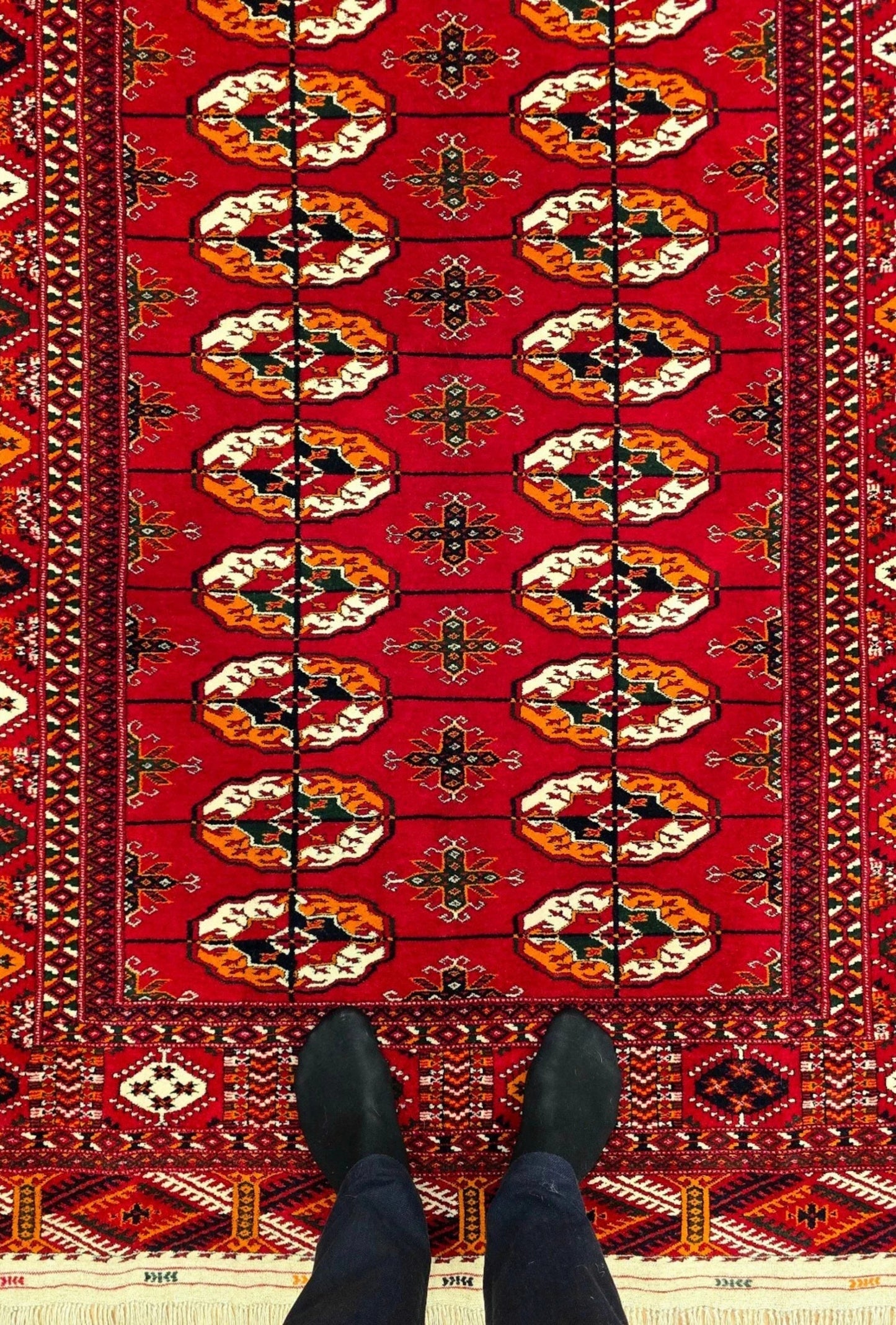 Bokhara Wool Handmade Luxury Oriental Area Rug 140 - 220cm(4'6 x 7'2 ft) Red